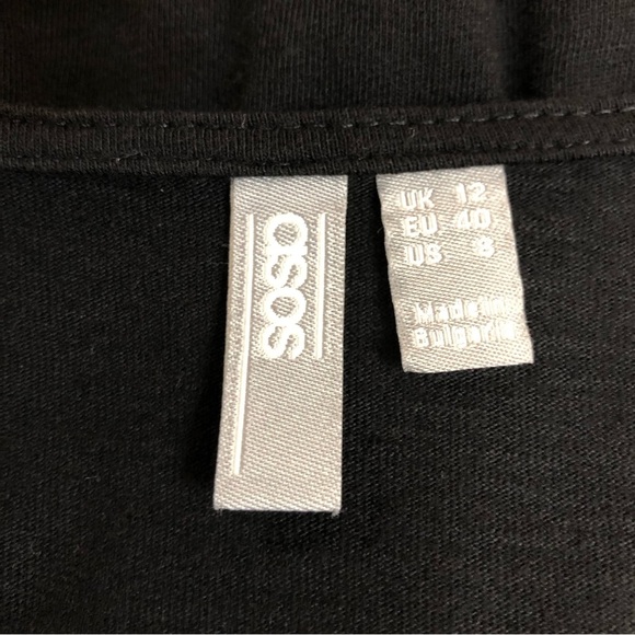 ASOS DESIGN Maternity Long Sleeve V Neckline Smock Black Dress drawstring Tie 8 - Picture 10 of 12